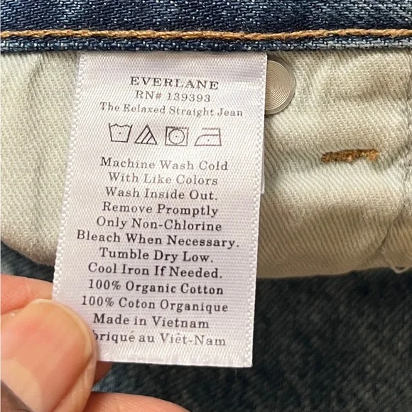 Everlane The Relaxed Straight Jean Size 30 Bottom Fly Vintage Wash Mid Rise - Picture 8 of 11